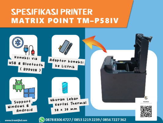 Spesifikasi Printer Kasir Matrix Point TM-P58IV