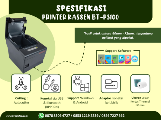Spesifikasi Printer Kasir Kassen BT-3100