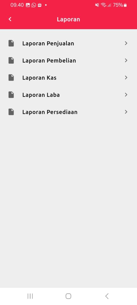 menu laporan ketoko shop resto