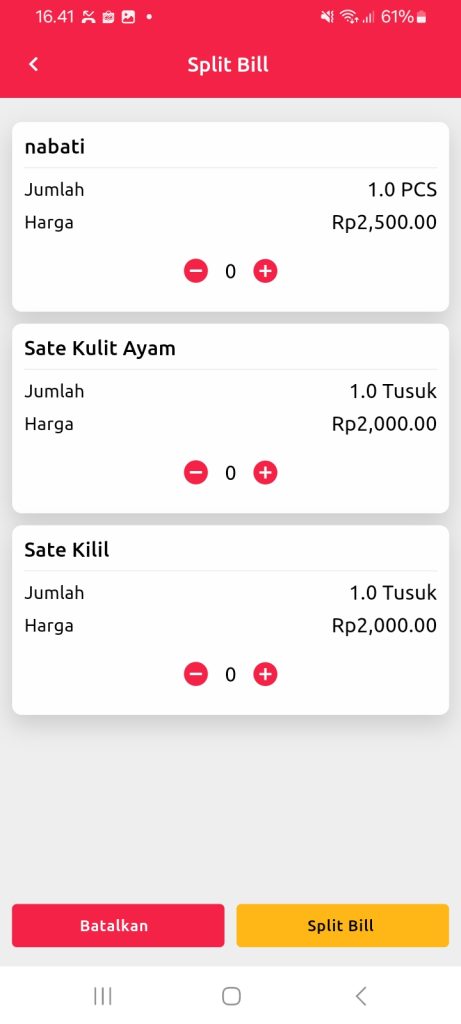 split bill ketoko shop resto