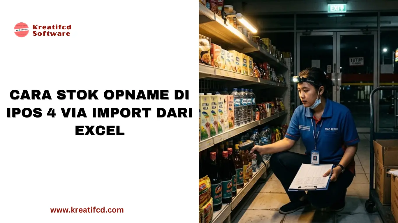 cara stock opname via import excel di IPOS 4